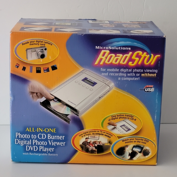 MicroSolutions RoadStor Portable Digital Photo Viewer CD/DVD Burner Complete Box - Picture 1 of 12